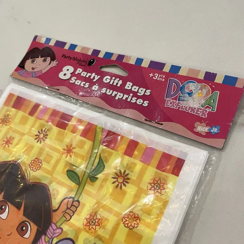Vintage Nick Jr. Dora The Explorer Party Gift Favor Bags 8 Per Pkg 2002 Y2K NEW